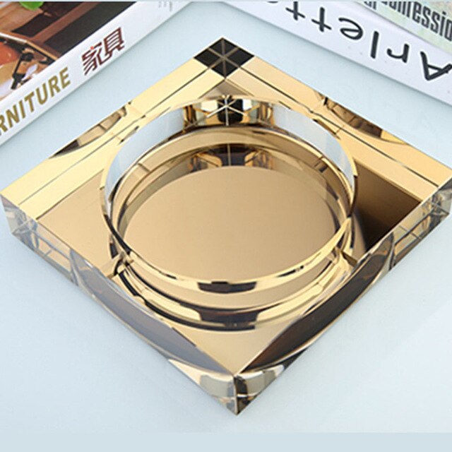 Tranparent Square Shape Ashtray Cigar