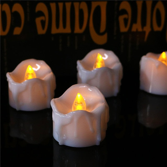 Pack of 6 Flickering LED Candles with Timer