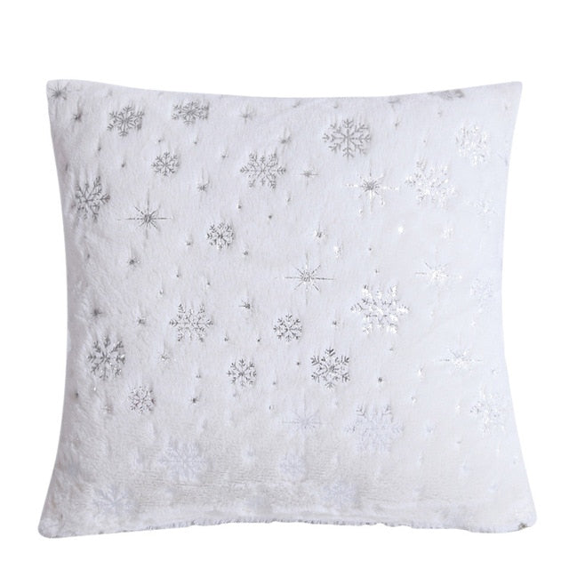 Solid Decorative Pillows Snow Snowflake