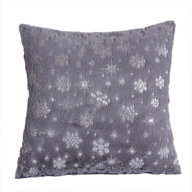 Solid Decorative Pillows Snow Snowflake