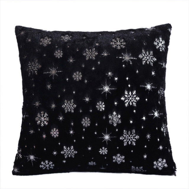 Solid Decorative Pillows Snow Snowflake