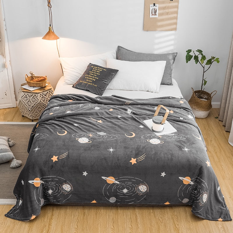 Starry sky bedspread blanket Flannel