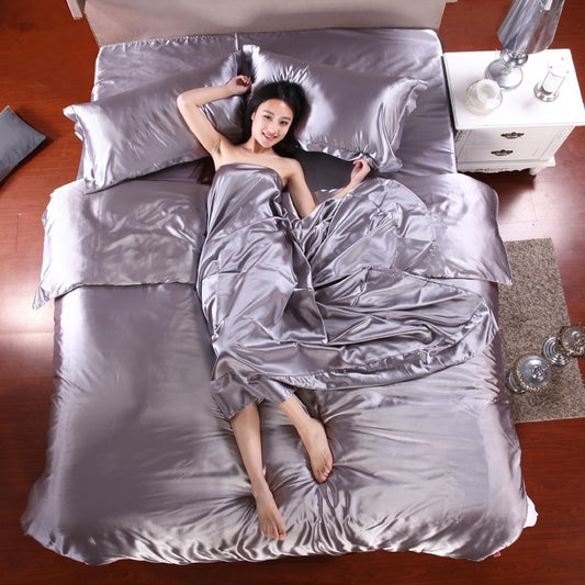 Pure Satin Silk Bedding Set Comfort and Style Home Textile