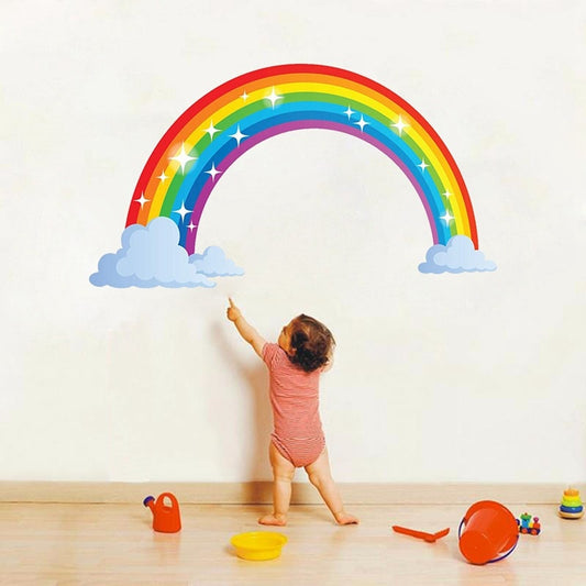 Cartoon rainbow cloud Wall Sticker Creative