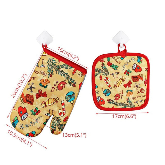 Oven Mitts Baking Anti-Hot Gloves Pad