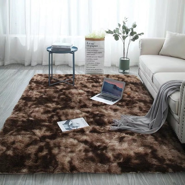 Fashion Fluffy Non-slip Mixed Dyed Carpet