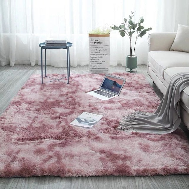 Fashion Fluffy Non-slip Mixed Dyed Carpet