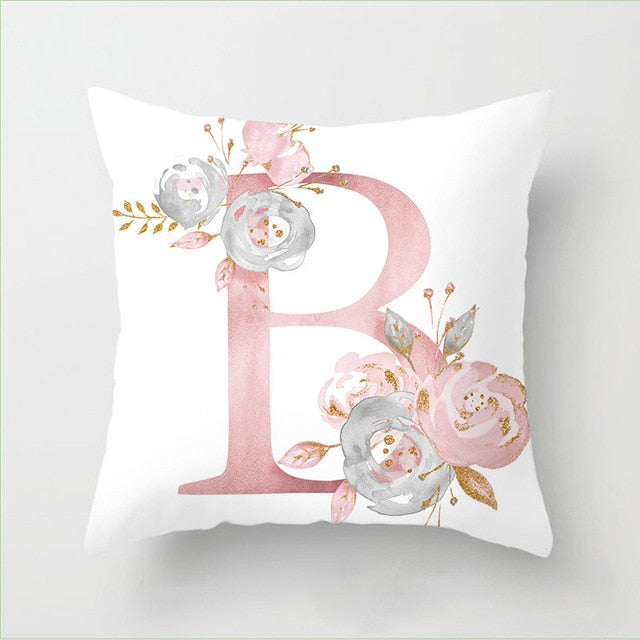Pillow Letters Pink Floral Cushions