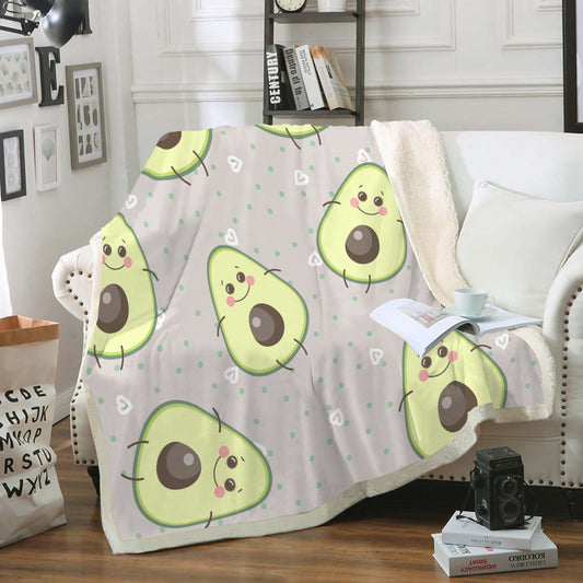 Avocado Sherpa Blanket Thin Quilt