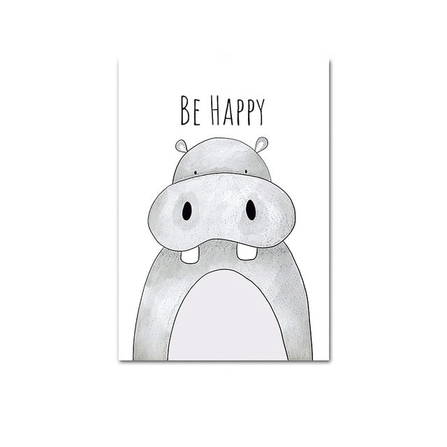 Watercolor Woodland Baby Animal Poster