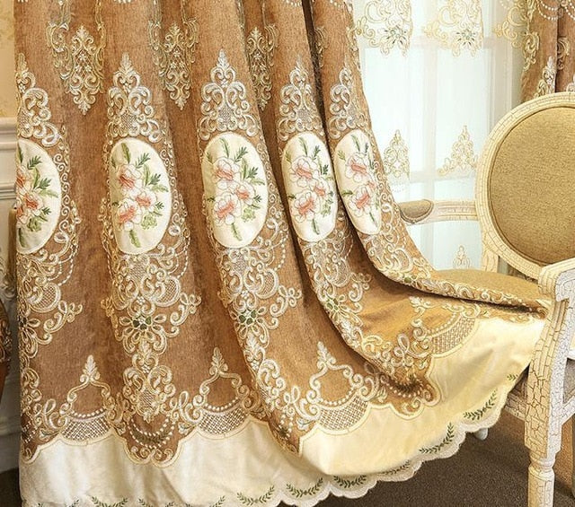 Embroidered Floral Curtains For The Living Room