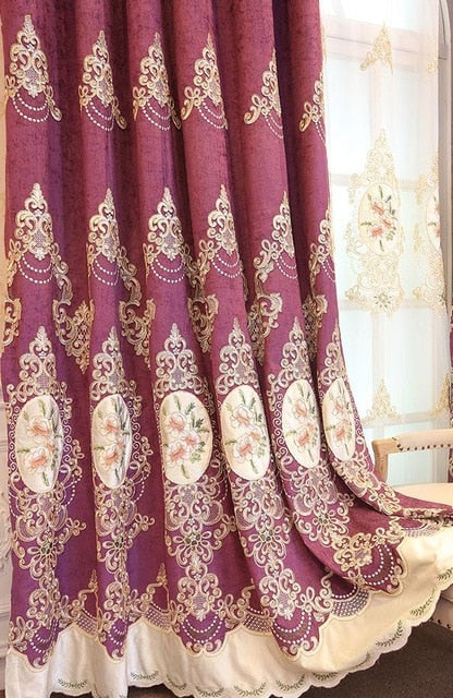 Embroidered Floral Curtains For The Living Room