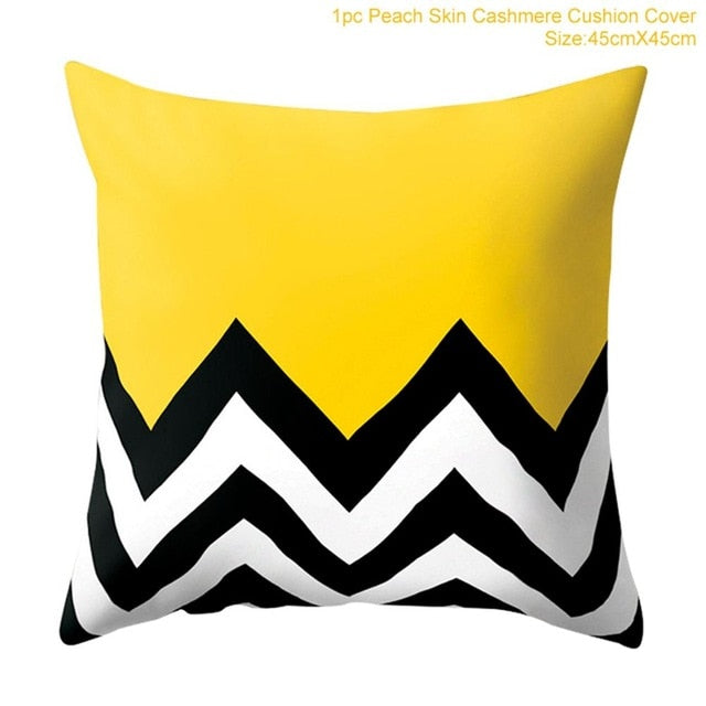 Geometric Pattern Square Cushion Cover