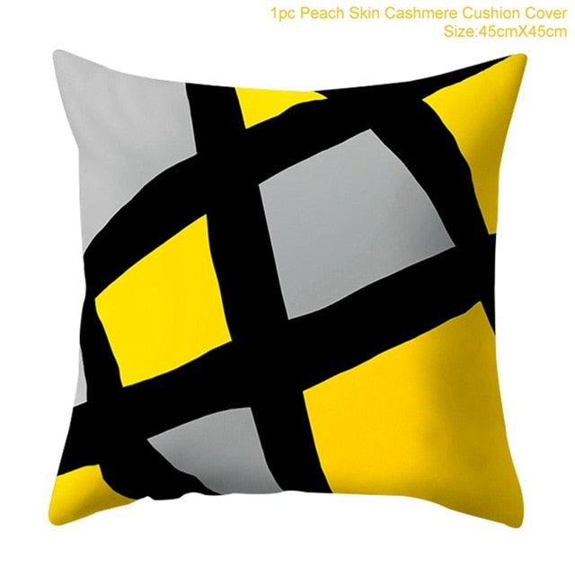 Geometric Pattern Square Cushion Cover