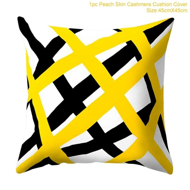 Geometric Pattern Square Cushion Cover