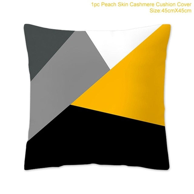 Geometric Pattern Square Cushion Cover