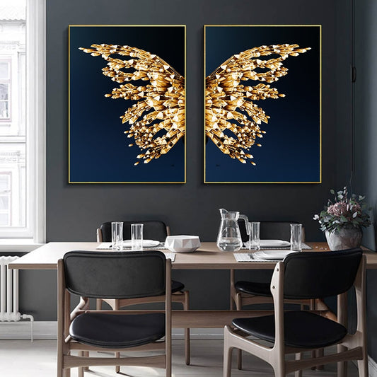 Butterfly Wings Abstract Canvas Poster Wall Art Poster Print Minimalist