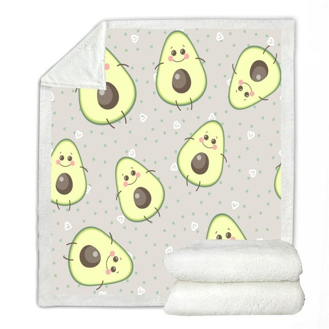 Avocado Sherpa Blanket Thin Quilt