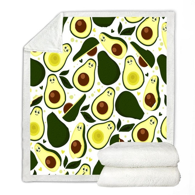 Avocado Sherpa Blanket Thin Quilt