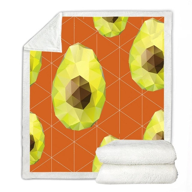 Avocado Sherpa Blanket Thin Quilt