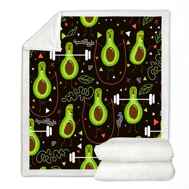 Avocado Sherpa Blanket Thin Quilt