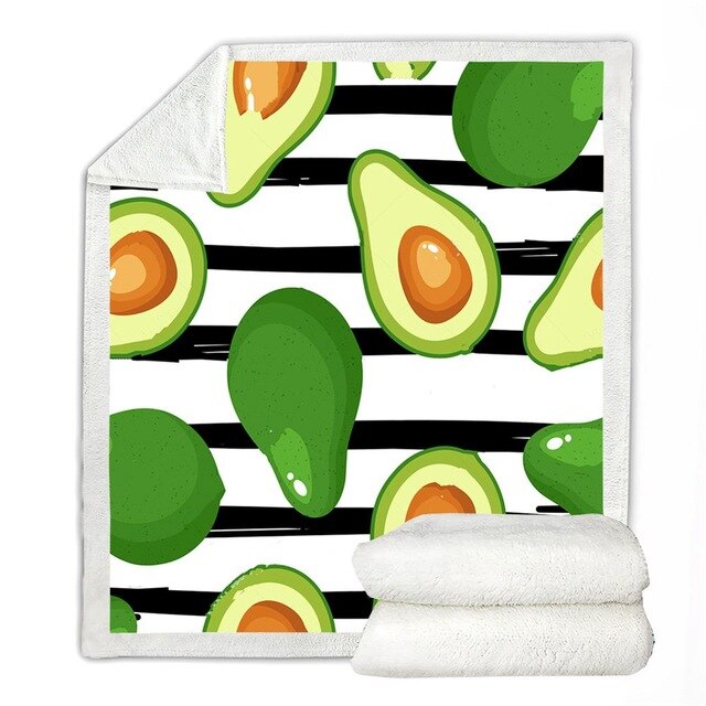 Avocado Sherpa Blanket Thin Quilt
