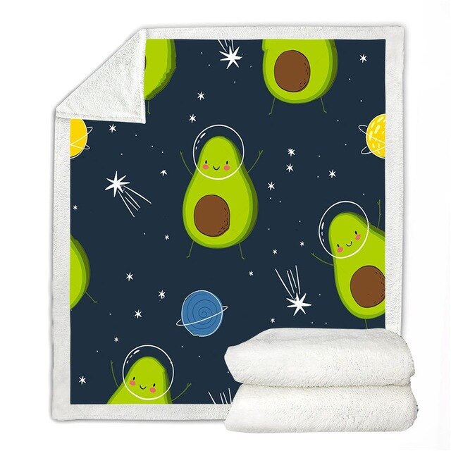Avocado Sherpa Blanket Thin Quilt