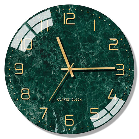 Silent Wall Clock Glass Creative Marble