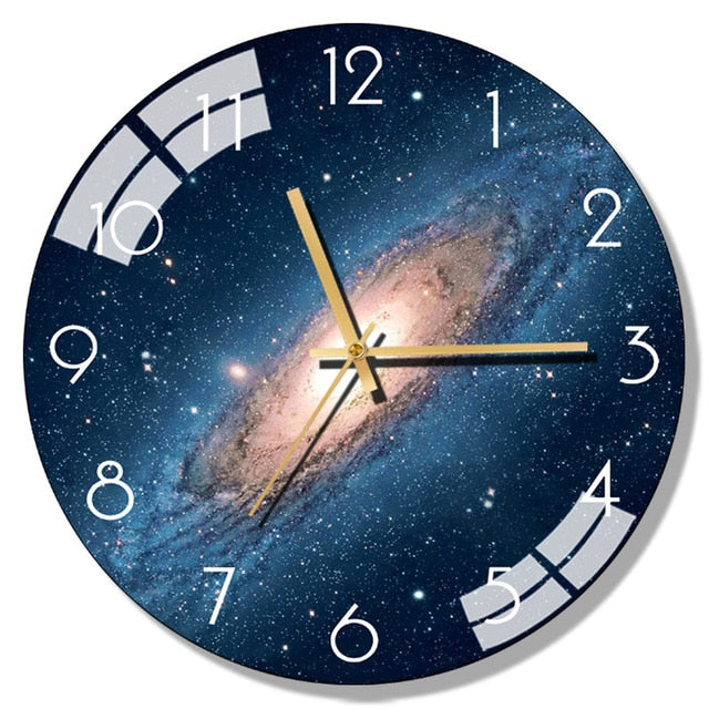 Silent Wall Clock Glass Creative Marble