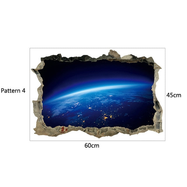 3D Star Universe series Broken wall stickers