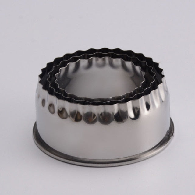 3Pcs Round/Flower Shaped Stainless Dumplings Cutter