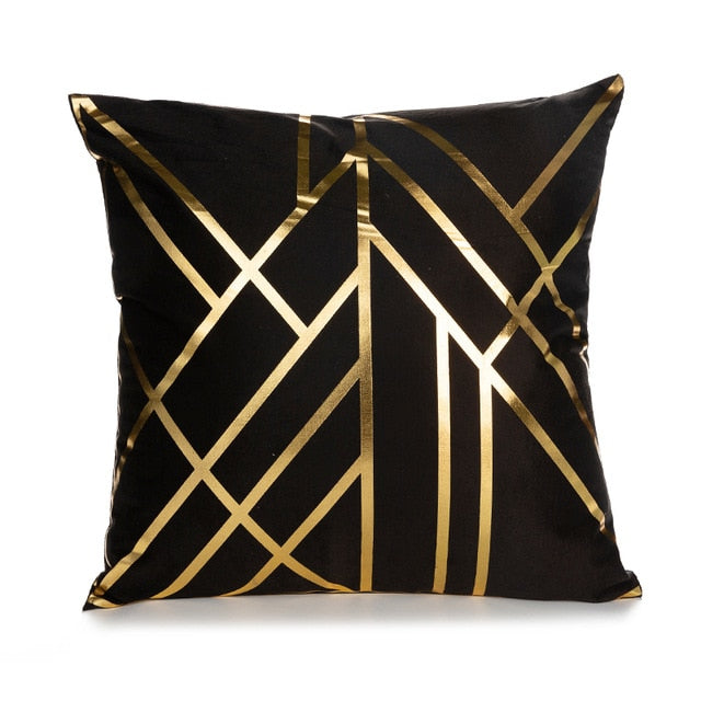 RULDGEE Gold Pillow Case Black And White Golden