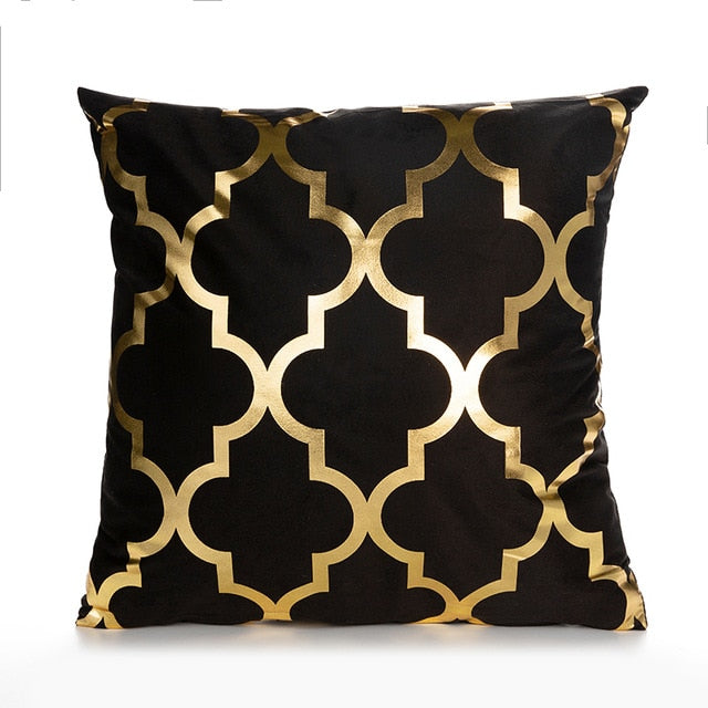 RULDGEE Gold Pillow Case Black And White Golden