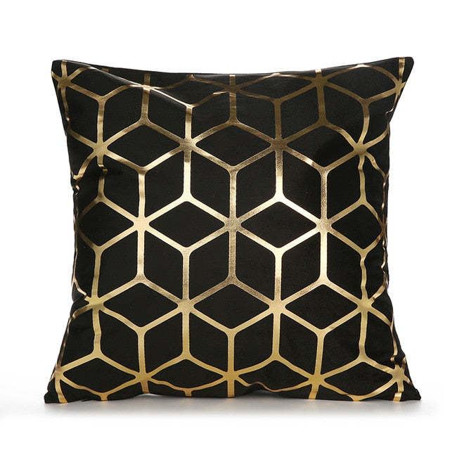 RULDGEE Gold Pillow Case Black And White Golden
