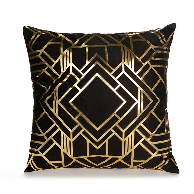 RULDGEE Gold Pillow Case Black And White Golden