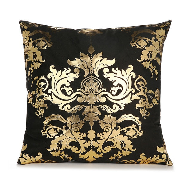 RULDGEE Gold Pillow Case Black And White Golden