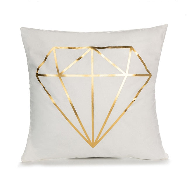 RULDGEE Gold Pillow Case Black And White Golden
