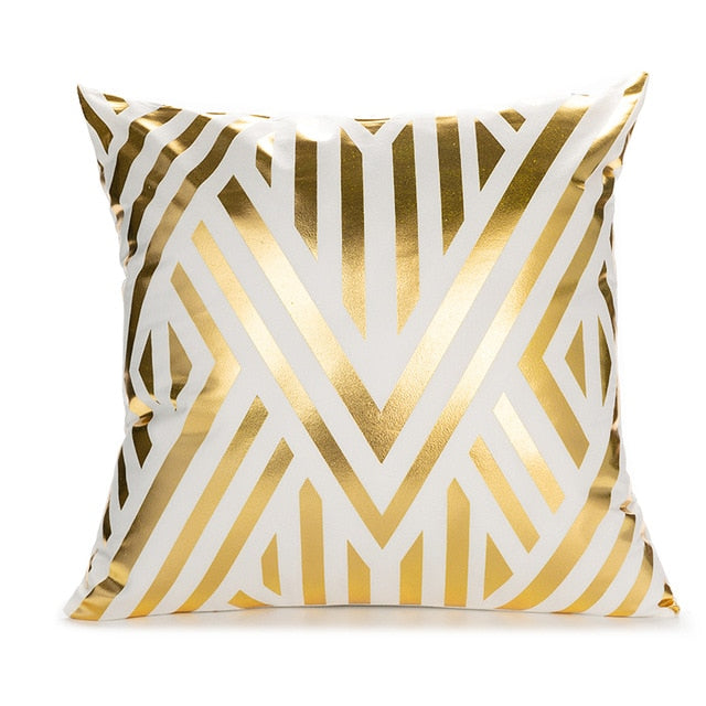 RULDGEE Gold Pillow Case Black And White Golden