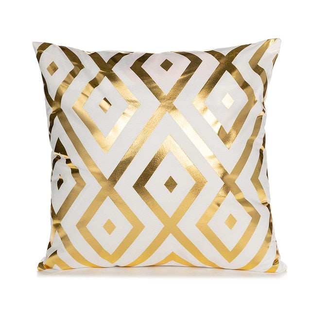 RULDGEE Gold Pillow Case Black And White Golden