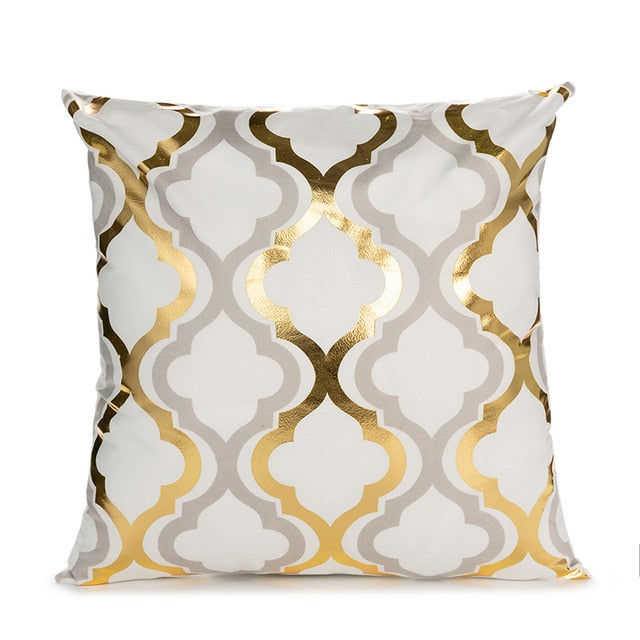 RULDGEE Gold Pillow Case Black And White Golden