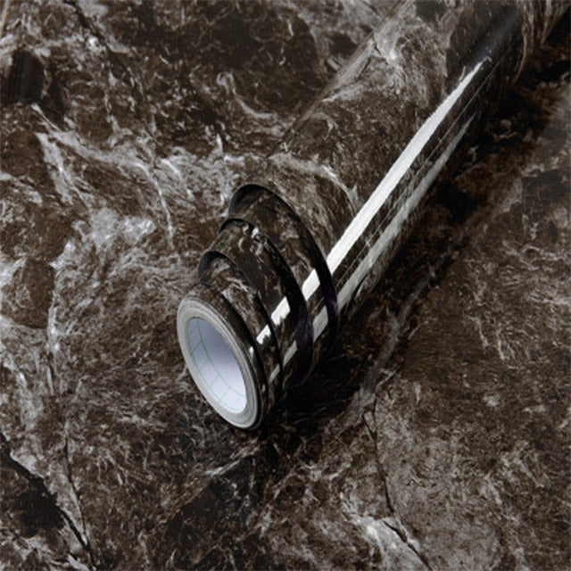 Glossy Marble Stickers Vinyl Wallpaper