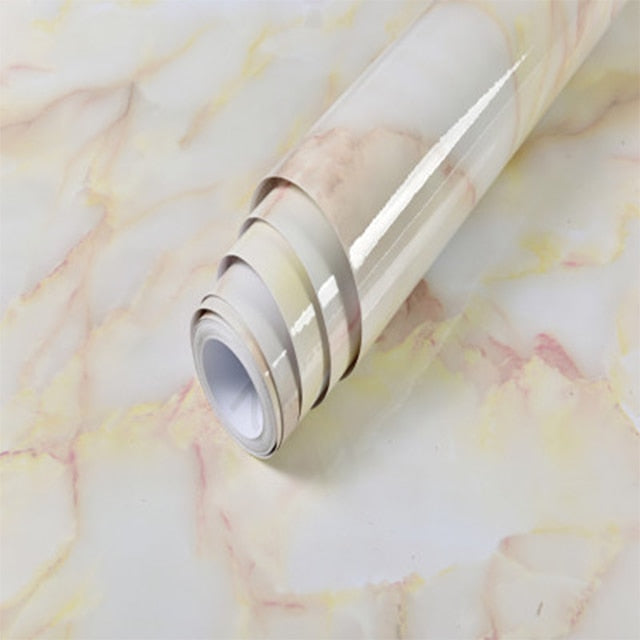 Glossy Marble Stickers Vinyl Wallpaper