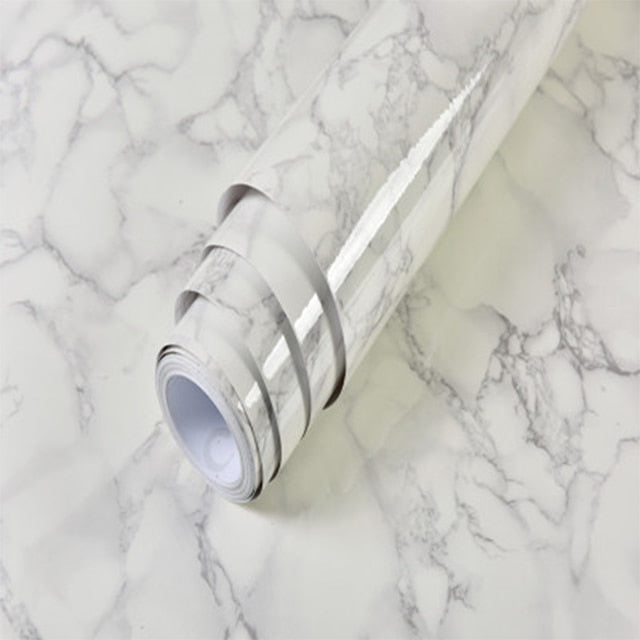 Glossy Marble Stickers Vinyl Wallpaper