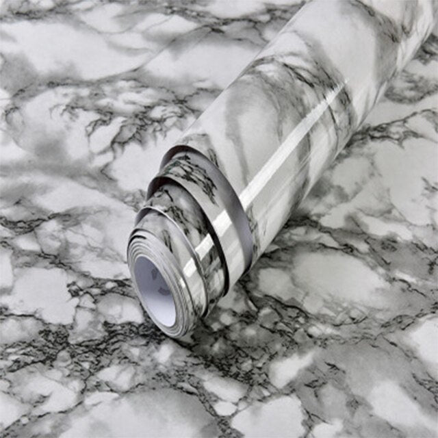 Glossy Marble Stickers Vinyl Wallpaper