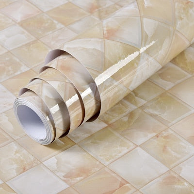 Glossy Marble Stickers Vinyl Wallpaper