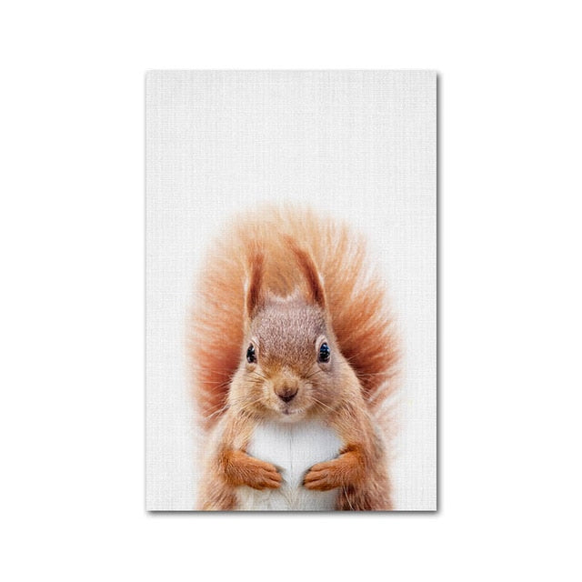 Giraffe Bunny Elephant Canvas Poster