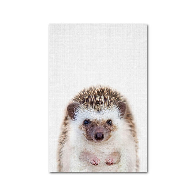 Giraffe Bunny Elephant Canvas Poster