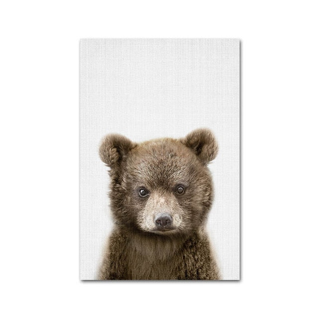 Giraffe Bunny Elephant Canvas Poster
