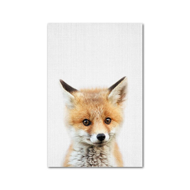 Giraffe Bunny Elephant Canvas Poster