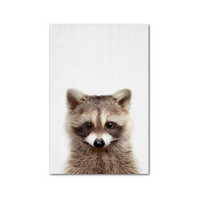 Giraffe Bunny Elephant Canvas Poster
